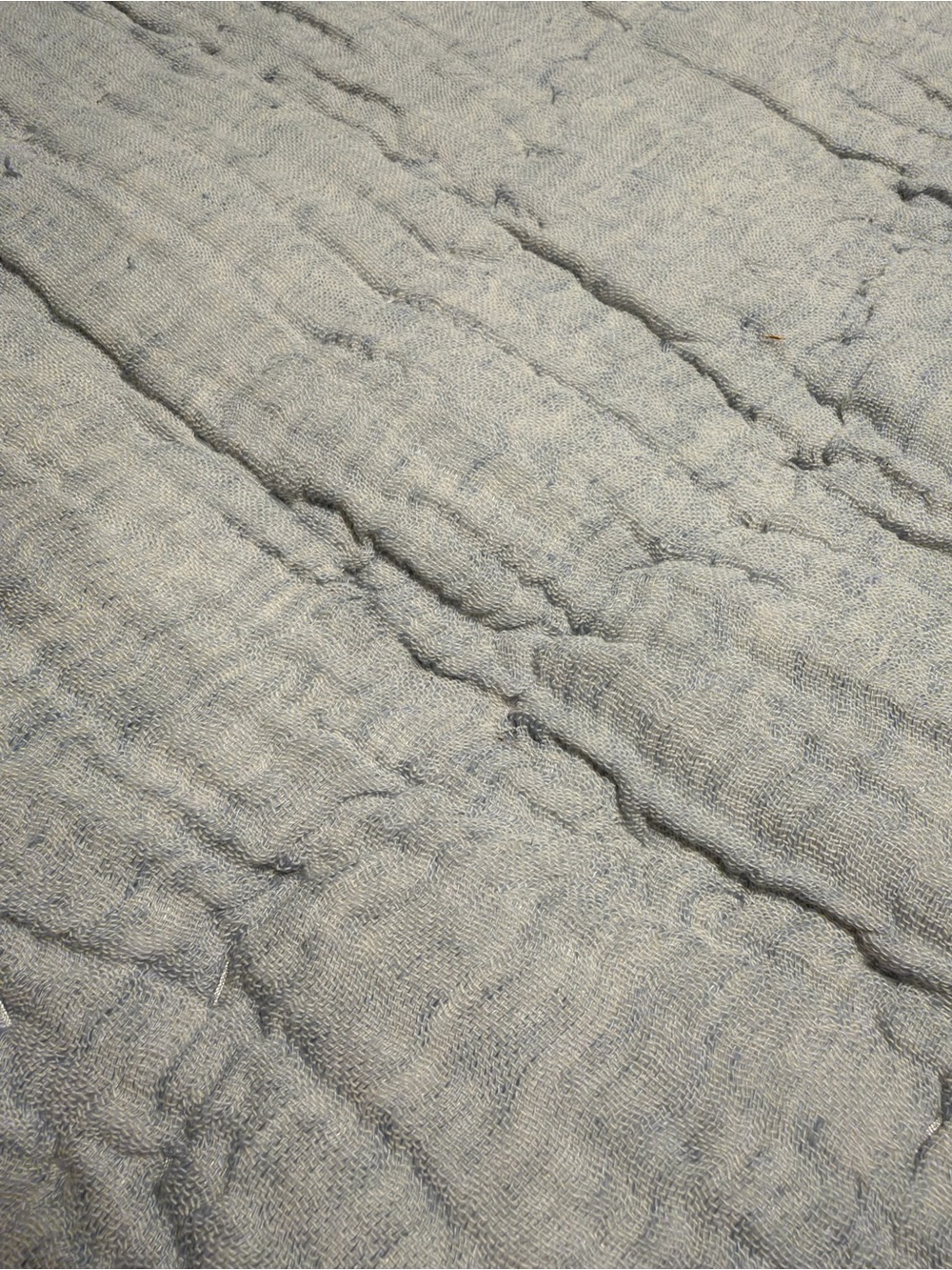 Pottery Barn Cloud Quilt Queen Bedspread with 3 Euro Shams Chambray - Picture 3 of 8